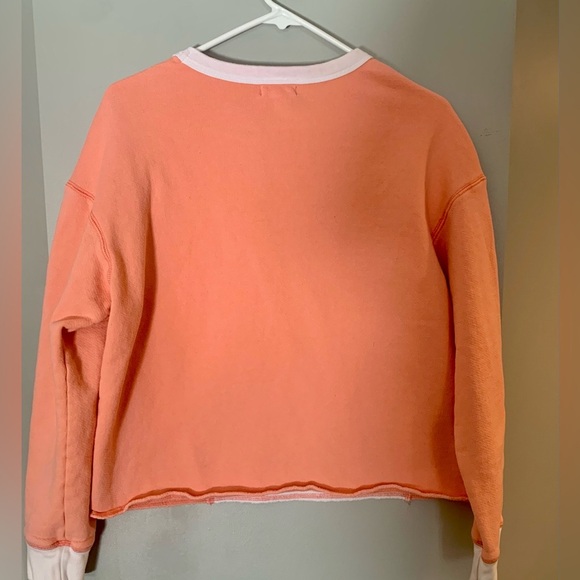 Sundry for Evereve Stylish Orange and White Sweatshirt - Picture 3 of 4